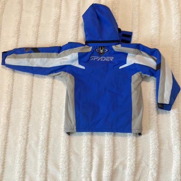 Spyder jacket ski snowboard removable hood zip pockets blue gray black XXL boys - Picture 2 of 16